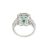 Estate Effy 14KT White Gold Emerald and Diamond Ring