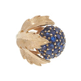 Vintage 14KT Yellow Gold Sapphire Dome Ring
