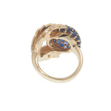 Vintage 14KT Yellow Gold Sapphire Dome Ring