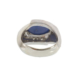 Vintage 14KT White Gold Blue Star Sapphire and Diamond Ring 1.80CT