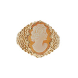 Retro Era Portrait Cameo Ring in 14KT Yellow Gold