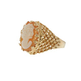 Retro Era Portrait Cameo Ring in 14KT Yellow Gold