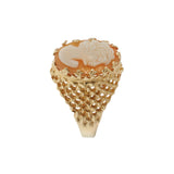 Retro Era Portrait Cameo Ring in 14KT Yellow Gold