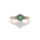 Antique Victorian Era 10KT Yellow Gold Emerald Filigree Ring