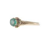 Antique Victorian Era 10KT Yellow Gold Emerald Filigree Ring