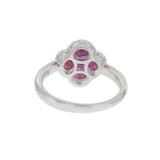 14KT White Gold Ruby and Diamond Clover Ring 1.59CT TW Rubies