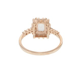 14KT Rose Gold Morganite and Diamond Halo Ring – 0.95CT