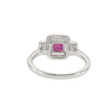 18KT White Gold Ruby and Diamond Halo Ring 0.76CT