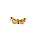 Estate Retro Period 14KT Yellow Gold Garnet Butterfly Brooch