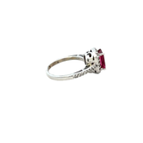 14KT White Gold Pink Tourmaline And Diamond Ring