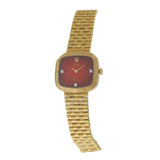Vintage 18KT Rolex Cellini Ref. 4082 Red Vignette Diamond Dial Watch