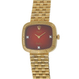 Vintage 18KT Rolex Cellini Ref. 4082 Red Vignette Diamond Dial Watch
