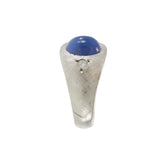 Vintage 14KT White Gold Blue Synthetic Star Sapphire and Diamond Ring