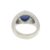 Vintage 14KT White Gold Blue Synthetic Star Sapphire and Diamond Ring