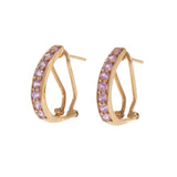 18KT Rose Gold Pink Sapphire Huggie Earrings