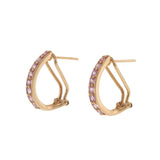 18KT Rose Gold Pink Sapphire Huggie Earrings