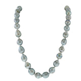 Grey Tahitian Baroque Pearl Strand Necklace with Sterling Silver Clasp