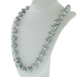 Grey Tahitian Baroque Pearl Strand Necklace with Sterling Silver Clasp