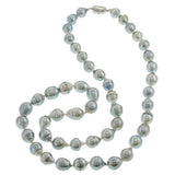 Grey Tahitian Baroque Pearl Strand Necklace with Sterling Silver Clasp