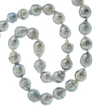 Grey Tahitian Baroque Pearl Strand Necklace with Sterling Silver Clasp