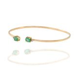 18KT Rose Gold Emerald And Diamond Bangle