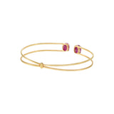 18KT Rose Gold Ruby Double Flex Cuff Bracelet