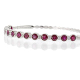 14KT White Gold Bezel Set Ruby and Diamond Bangle