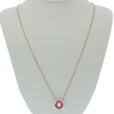 Ruby & Diamond Cluster Pendant Necklace