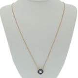 18KT Rose Gold Sapphire & Diamond Cluster Pendant Necklace
