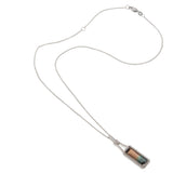 14KT White Gold 4.12CT Watermelon Tourmaline and Diamond Pendant Necklace