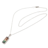 14KT White Gold 4.48CT Watermelon Tourmaline and Diamond Pendant Necklace