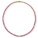 18KT Yellow Gold Ruby & Diamond Tennis Necklace – 26.77CTW