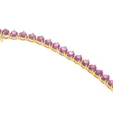 18KT Yellow Gold Ruby & Diamond Tennis Necklace – 26.77CTW