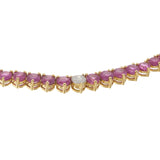 18KT Yellow Gold Ruby & Diamond Tennis Necklace – 26.77CTW