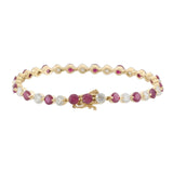 14KT Yellow Gold Ruby and Diamond Tennis Bracelet