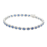 14KT White Gold Sapphire and Diamond Tennis Bracelet