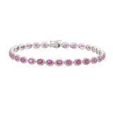 14KT White Gold Ruby and Diamond Tennis Bracelet