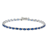 14KT White Gold Sapphire & Diamond Tennis Bracelet