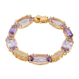 18KT Rose Gold Amethyst & Diamond Bracelet