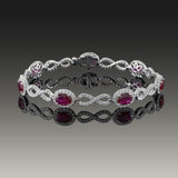 18KT White Gold Ruby & Diamond Infinity Bracelet