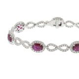 18KT White Gold Ruby & Diamond Infinity Bracelet