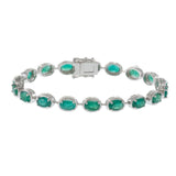 14KT White Gold Oval-Cut Emerald Bracelet