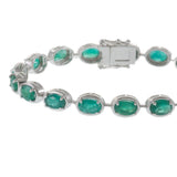 14KT White Gold Oval-Cut Emerald Bracelet