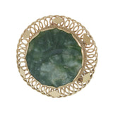 Vintage 14KT Gold Spinach Jade Carved Brooch Pendant