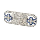 Vintage Art Deco Era Platinum Sapphire & Diamond Brooch