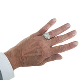 18KT White Gold Men’s Diamond Square Ring