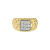 14K Yellow Gold Diamond Basketweave Band Ring