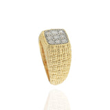 14K Yellow Gold Diamond Basketweave Band Ring