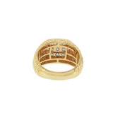 14K Yellow Gold Diamond Basketweave Band Ring