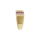 14K Yellow Gold Ruby & Diamond Stepped Band Ring